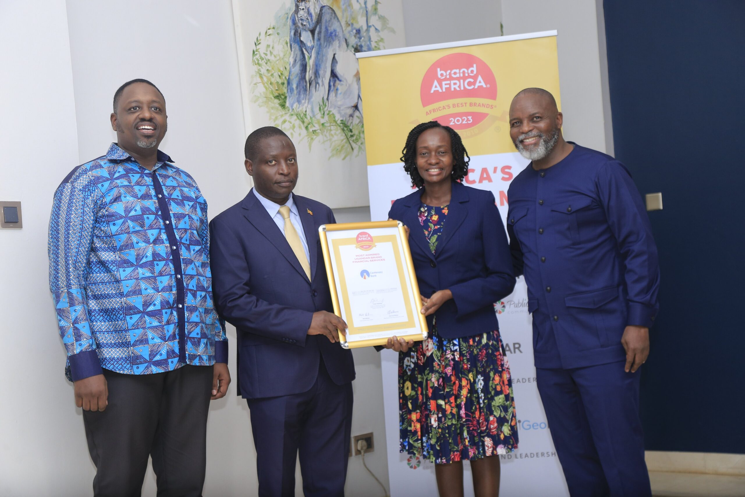 Centenary Bank named Uganda’s Most Admired Bank for doing good in society, people and environment at the 2023 Brand Africa Awards.